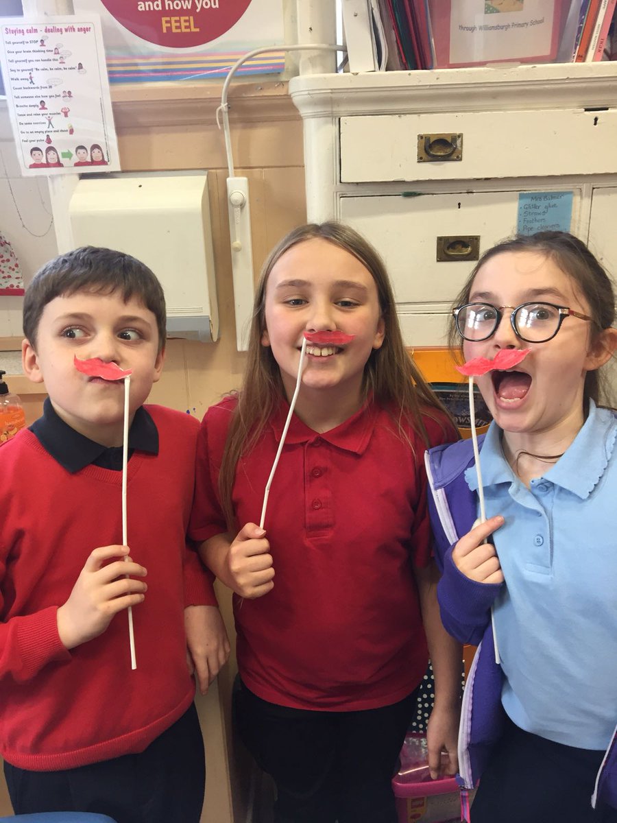 WBurghPrimary's tweet photo. P6/5 made moustaches today... watch out adults they "Moustache you what you're reading" #BookDares #BookWeekScotland #WillybugsReads #moustache https://t.co/x6jX7h9h1P