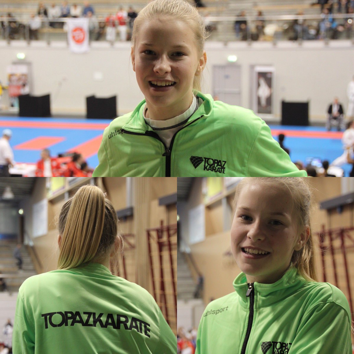 PatriciaTeeuwen's tweet photo. Teamspirit en goede zichtbaarheid @Topazkarateteam @jenisport #NK2017 https://t.co/XdU3H6HJZd