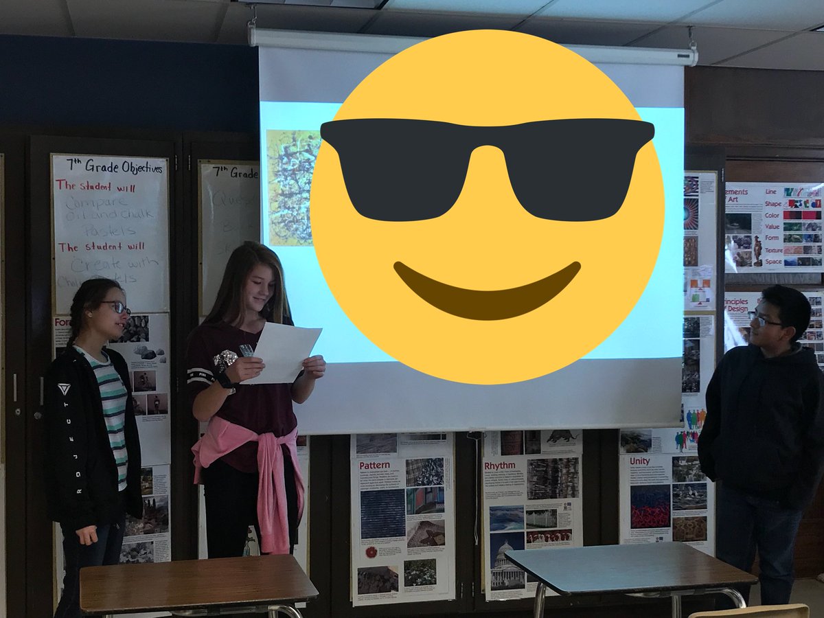 RuzickaART's tweet photo. 8th grade sharing artist knowledge found #artresearch @NJHS_Panther @RuzickaART https://t.co/NY9YiAyYFm