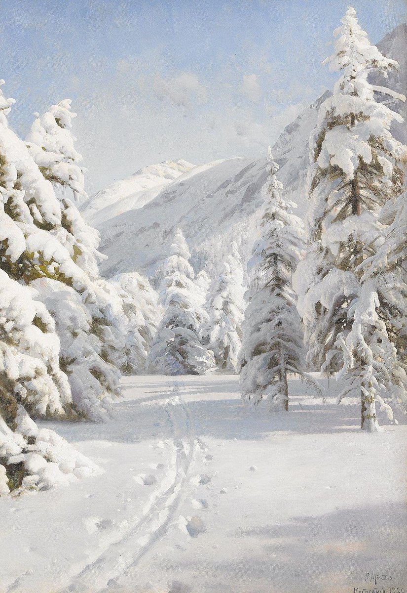 “If we had no winter the spring would not be so pleasant.” Anne Bradstreet

🎨 "Vinterlandskap" Winter Landscape, 1920

👨‍🎨 Peder Mørk Mønsted (10 Dec 1859 – 20 Jun 1941) was a Danish realist painter. He is best known for his landscape paintings.

#HistoryofPainting