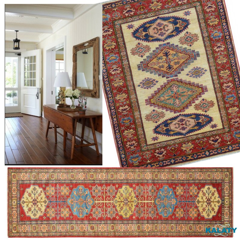 Does your entryway or hallway need a touch of color and/or pattern? A new area rug (runner, rectangle or square) in just the right size, shape and color will be a truly “welcoming” addition to your home. Search more entry-size inspirations at Kalaty.com.