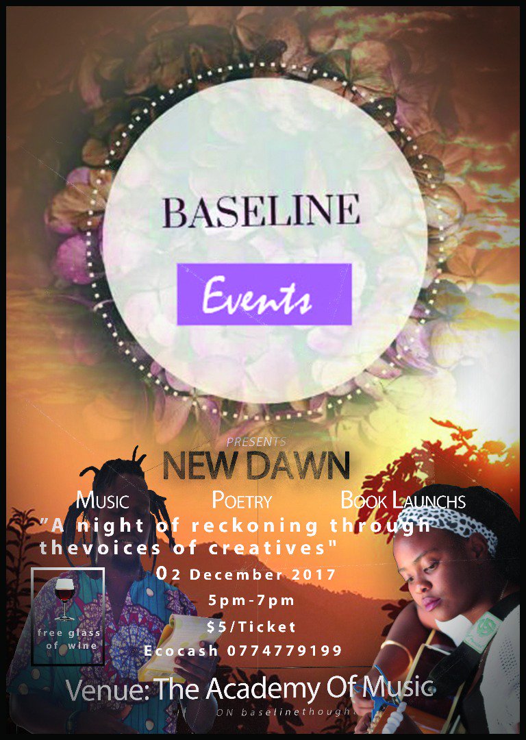 baselinethought's tweet photo. BLT Events is super pumped to present "New Dawn". This Saturday 2 December at the Zimbabwe Academy of Music, experience an intimate sharing of words, song and literature in the form of young creative expression. Advance Tickets now available. Bring your tribe! https://t.co/Ujwchm6ZWW