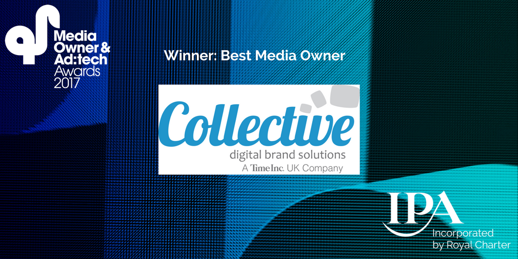 The_IPA's tweet photo. Best Media Owner Partner goes to @CollectiveUKsay! Well done everyone! 🙌 #MOA17 https://t.co/V4AwNRSDiE