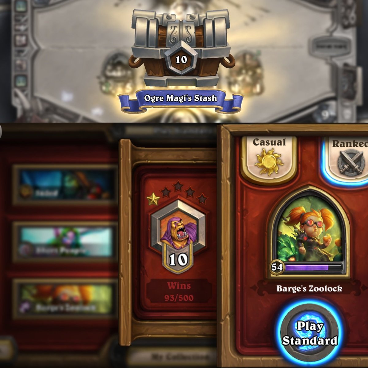 SethStar16T's tweet photo. I hit my goal of 10 for the month just in time! I even have a few days left to try to grind to 5. #Hearthstone #gamer #gaming #Blizzard #kobolds #Warlock #Zoolock #NimsyNecrofizzle Also I'm going to start stream on #Twitch in the next week or so...#StayTuned https://t.co/3DBjPpHTks
