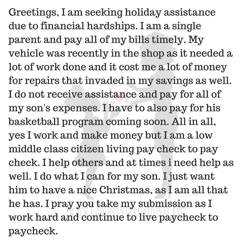 BlackLadiesInt's tweet photo. In honor of #GivingTuesday #GaGives Please consider giving to a family in need this holiday season by adopting a family through our annual Adopt-A-Family for Christmas program Below is a bio from one of the families in need Adopt a family today by going to https://t.co/NNVutoBf9Q https://t.co/M6jFbiHbk8
