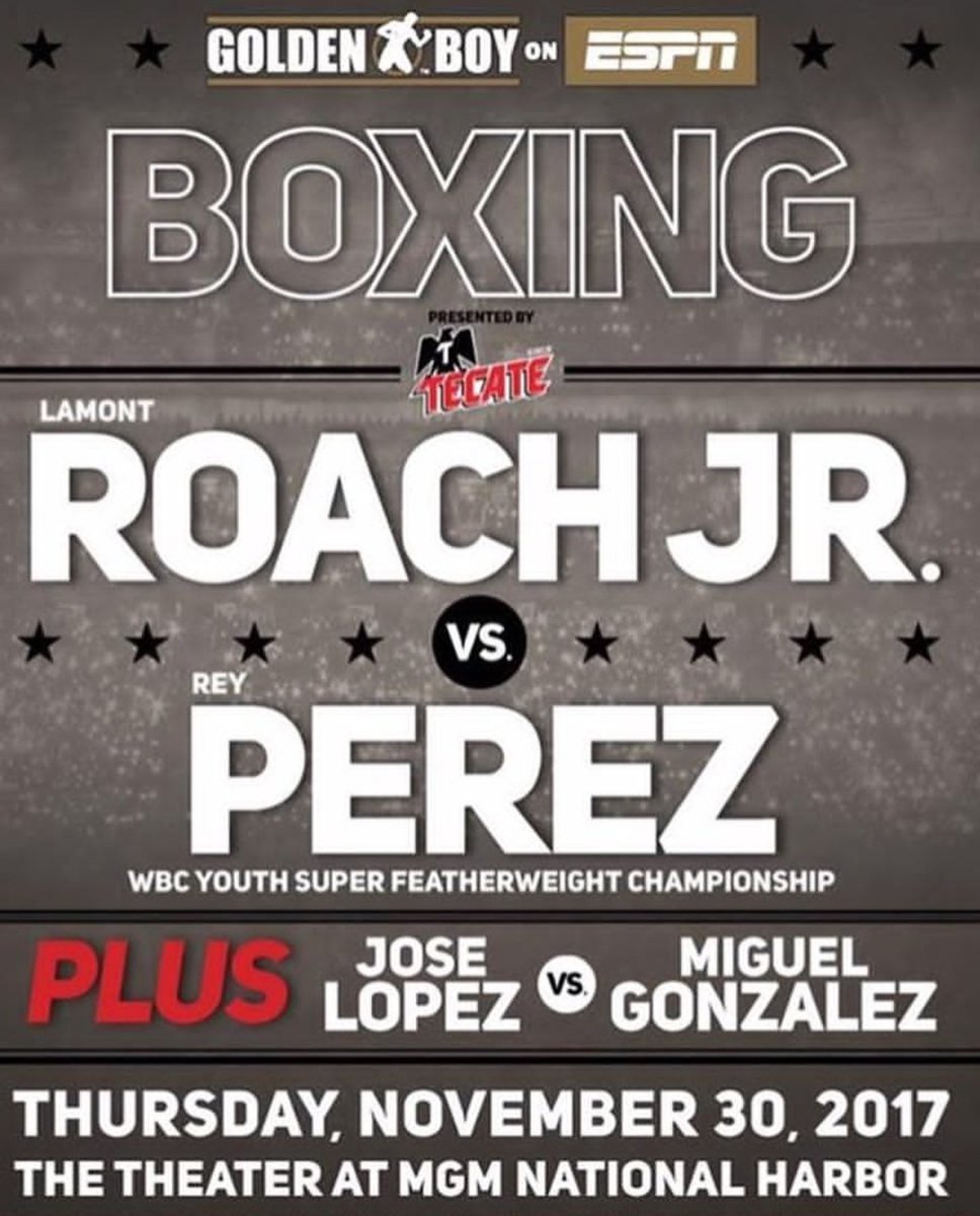 ProAmFightTalk's tweet photo. 2 more nights @teamnoxcuse with @oneof1x main-event bout in front of his hometown fans Live on #ESPN November 30th on @goldenboyboxing card at the @mgmnationalharbor in Oxon Hill, MD #boxing #boxingnews #espn #goldenboypromotions #mgmnationalharbor #RoachPerez https://t.co/Ao2s8qlaKk