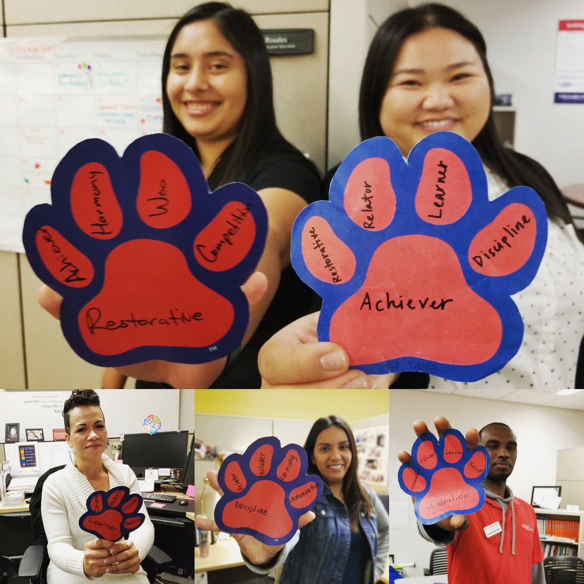 fslc_tutoring's tweet photo. Our Learning Center Staff each took an assessment to identify their top 5 strengths. What do you think your strengths are?
#StrengthPaws #FSLearningCenter #learning https://t.co/2CQVR0PEqy