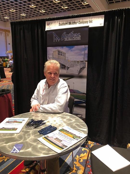 So_Bleacher's tweet photo. Steve Treon working hard at our booth at the International Association of Fairs & Expositions (IAFE) in Las Vegas, Nevada at the Paris Las Vegas Hotel & Casino - Come by and say hello! #SOBCO #BleacherBuilders https://t.co/sfqAmbQJAT