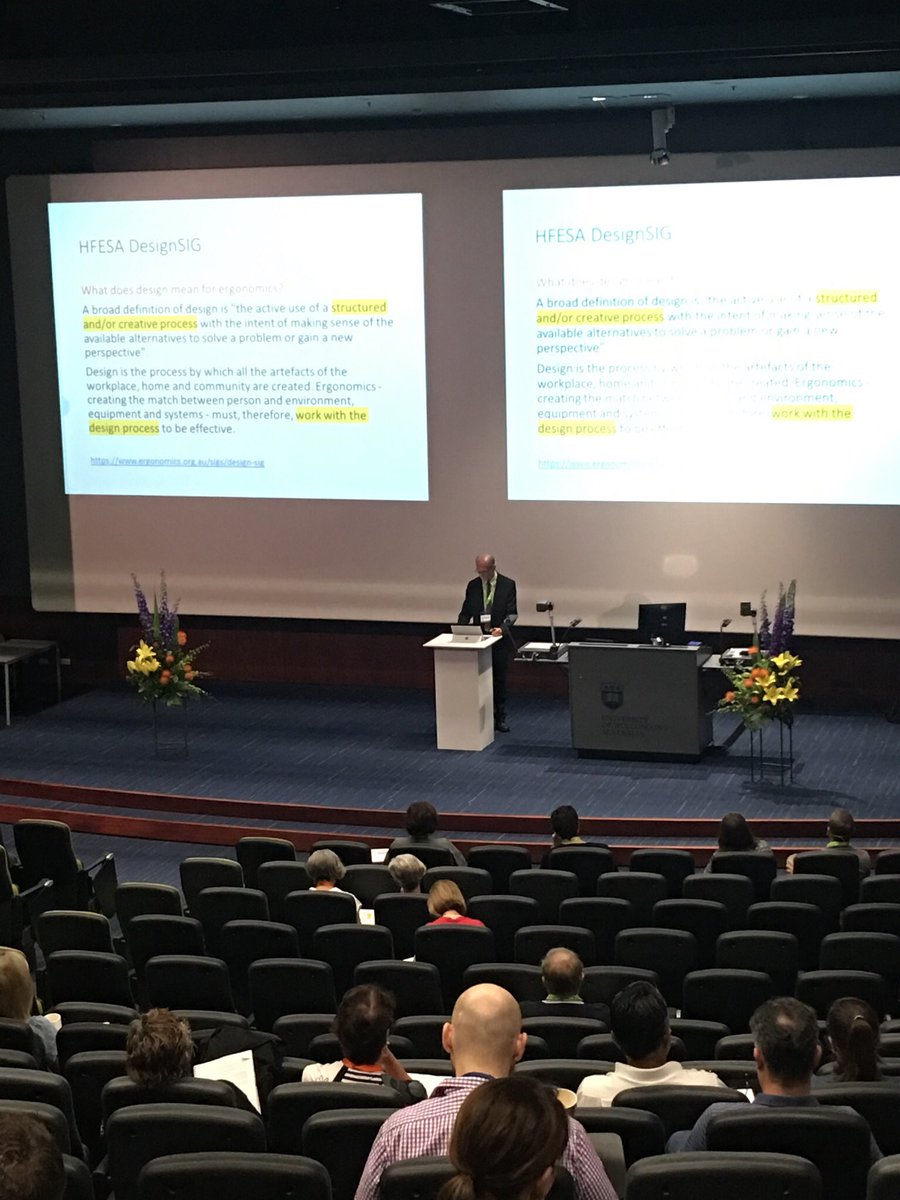 HFESA1's tweet image. Ron Cumming Memorial Lecture from Stephen Ward #HFESA2017 #designthinking