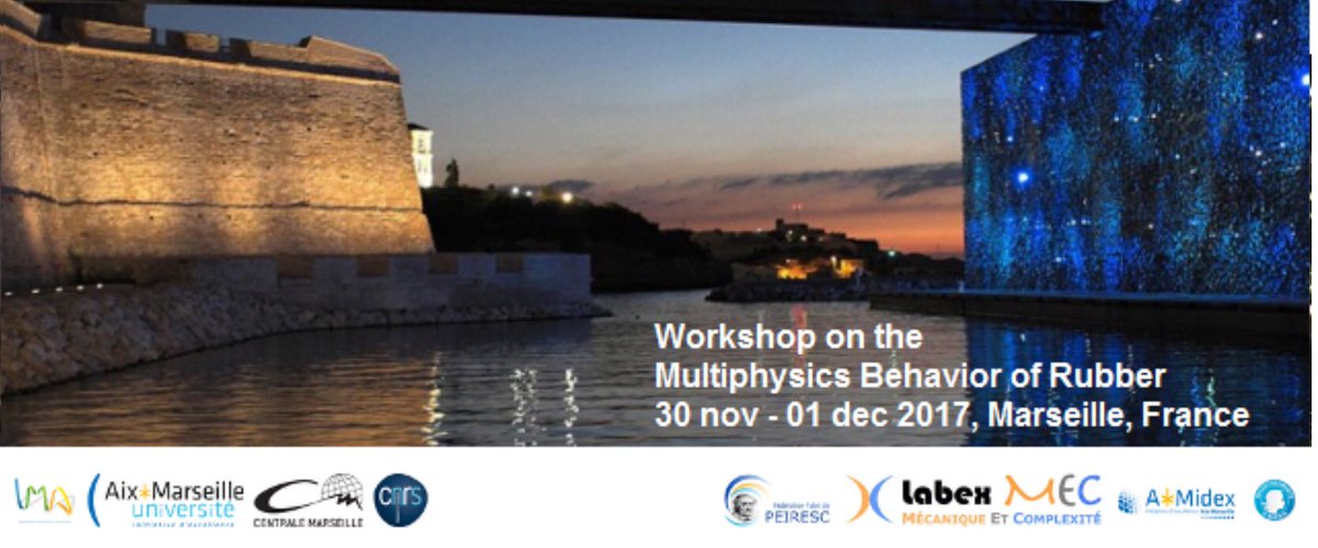 Centrale_Med's tweet photo. [#WMBR2017] 30 Nov-1 Dec |Workshop on the #Multiphysics #Behavior of #Rubber" mechanical couplings / chemo-physical evolutions / smart materials ... #LMA
https://t.co/IXEdFbuQvA https://t.co/zqbjLHK83H
