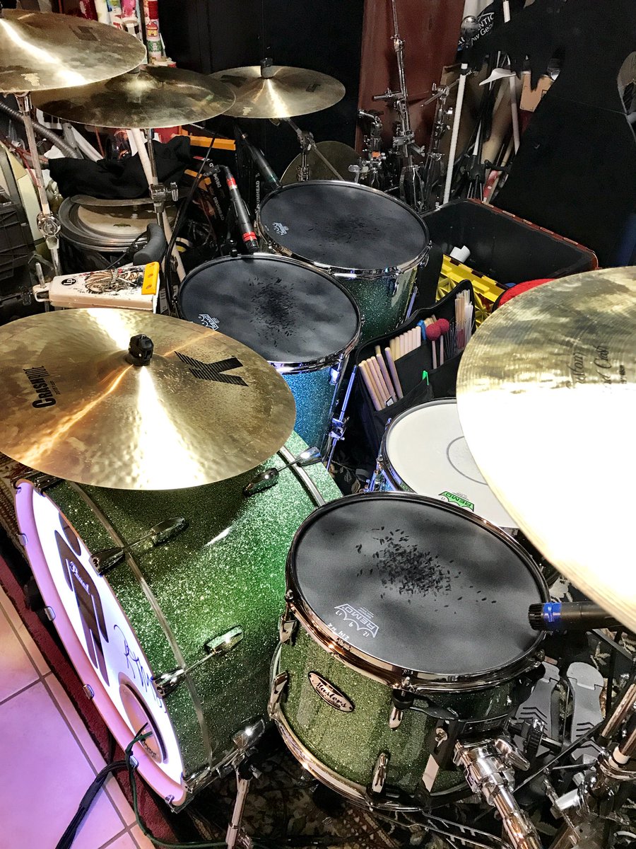 RickMailhiot's tweet photo. @remopercussion #blacksuedeemperor heads are amazing! They look and sound perfect! Of course the @PearlDrumCorp #mastersmaplecomplete drums don’t hurt the cause either @ZildjianCompany @LPPercussion https://t.co/Cgz0tL2dpO