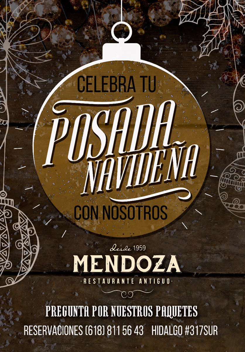 MendozaAntiguo's tweet photo. 🎉¡¡Celebra tu Posada Navideña 🎄 con nosotros!!🎉
Pregunta por nuestros paquetes
Reservaciones: (618) 811 56 43 https://t.co/PzMsb5lYHL