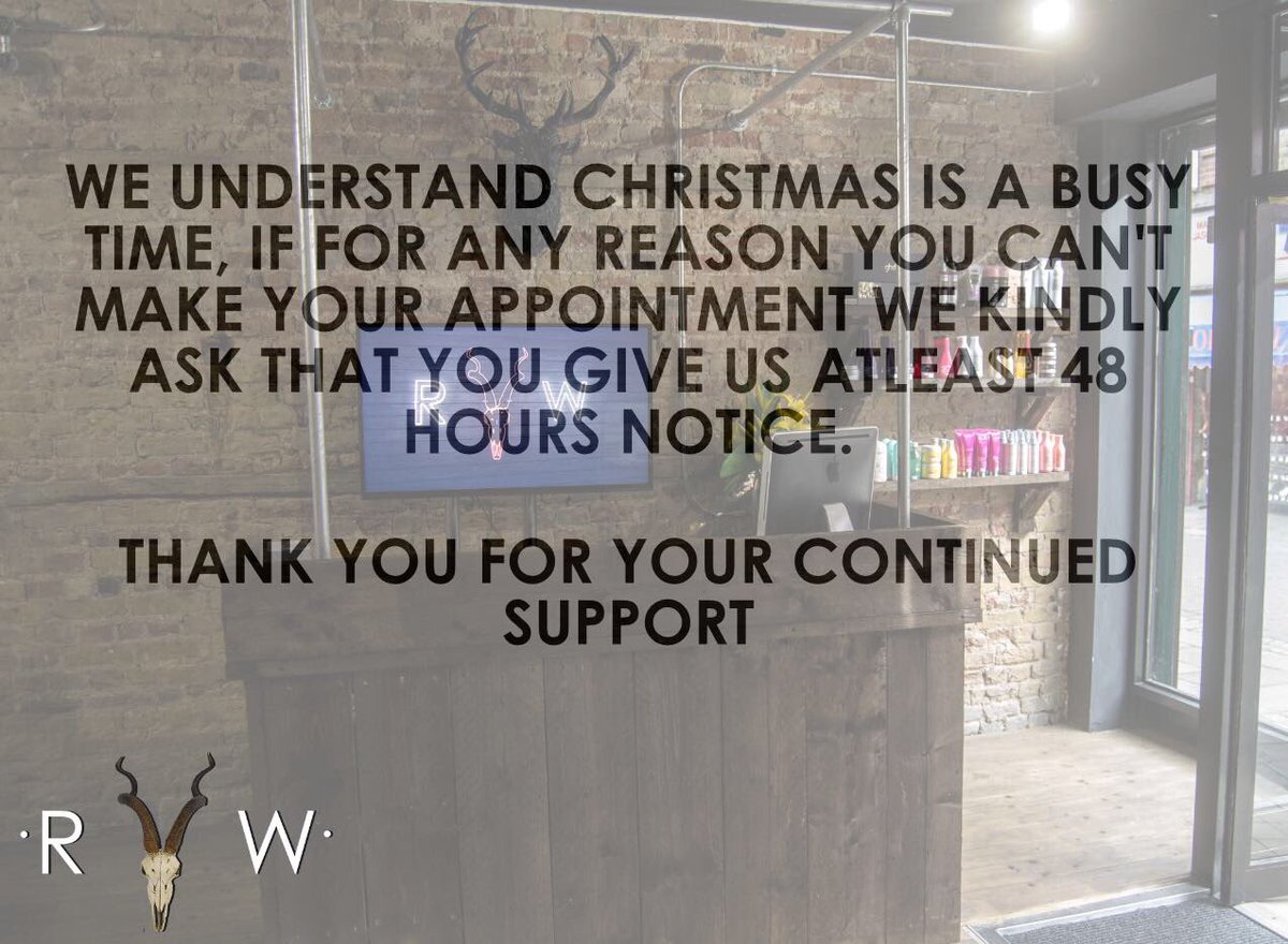 rawhairsalons's tweet photo. Just a polite reminder during this very busy period🎄💚 https://t.co/L8Ff1ZnjIQ