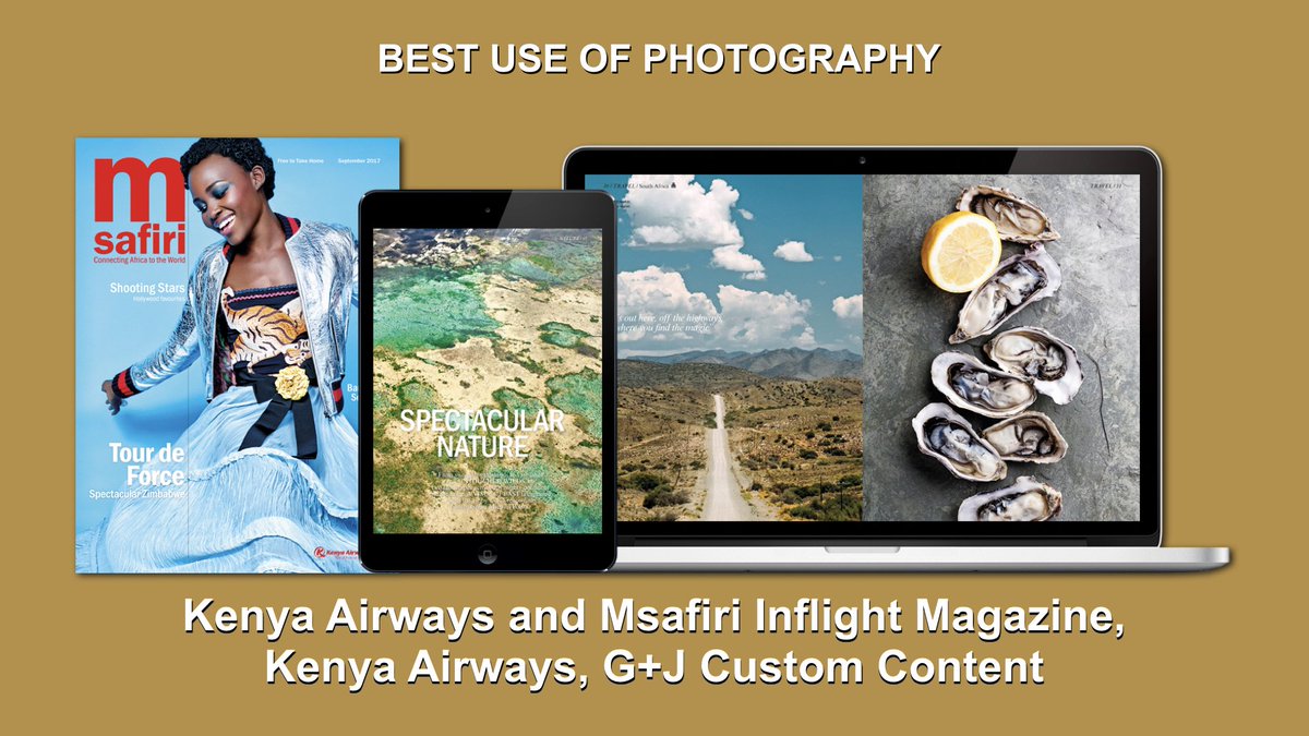 Gold in the Best Use Of Photography section of the #contentmarketingawards goes to Kenya Airways and Msafiri Inflight Magazine by <a href="/grunerundjahr/">Gruner + Jahr</a> on behalf of <a href="/KenyaAirways/">Official Kenya Airways</a> <a href="/the_cma/">The Content Marketing Association</a>