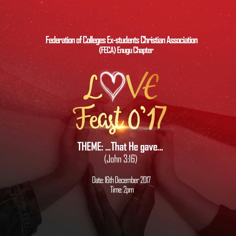 FECAEnugu's tweet photo. LOVE FEAST!! 💪💪💪🙌🙌
DON'T MISS OUT!! https://t.co/gekItx3pl7