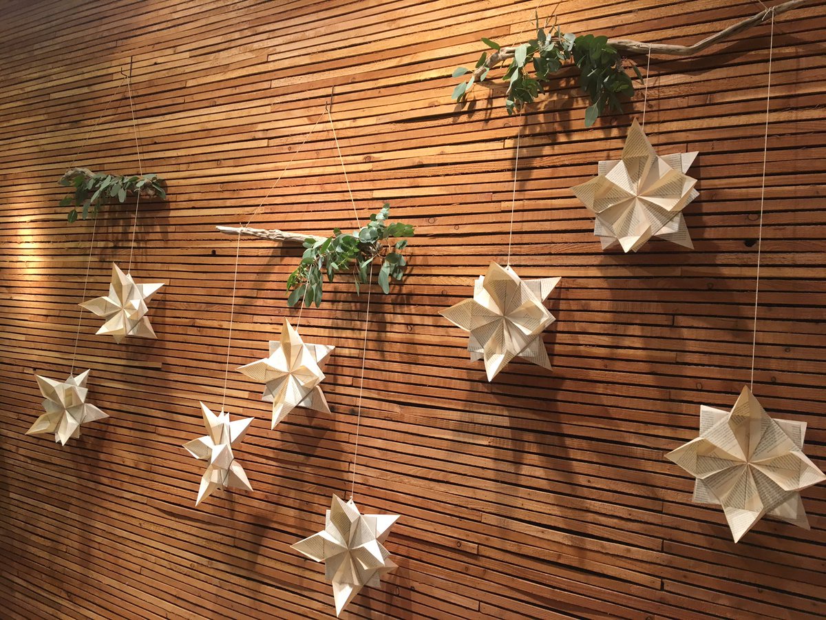 CRobins1's tweet photo. Tonight's origami Christmas decoration workshop with @Foldability @TOASTtravels 😍 #toastbeing https://t.co/2aSZ6Q26H7