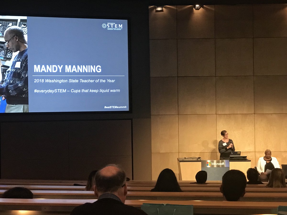 Wrapping up at The 2017 Washington STEM Summit with Mandy Manning, Ferris High School Teacher and 2018 Washington State Teacher of the Year. #wastemsummit