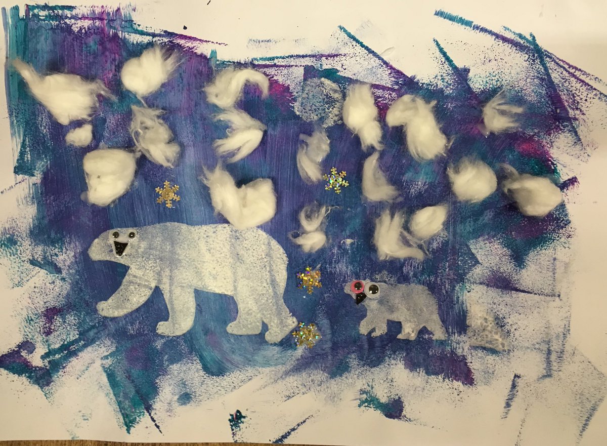 TCSGrantham's tweet photo. Well done @Huntingtower Create Clubbers - very impressed with all your work today! Gorgeous polar bear art! They were so proud of themselves! #polarbears #creationstation #createclub #Grantham #arcticlandscape #AfterSchoolClub https://t.co/EwAvQ4zBGc
