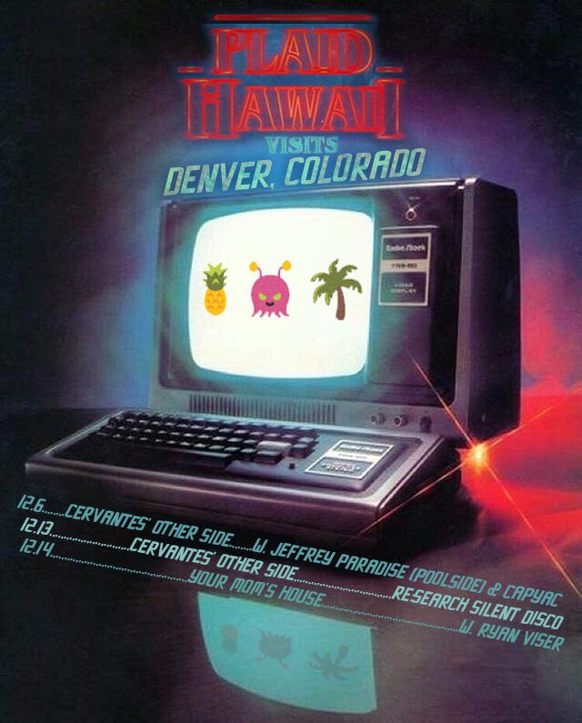 plaidhawaii's tweet photo. DENVER VACATION!!! ππΎπ΄
Art by @BParsh #researchwednesdays #denver #coloradomusic #edm #capyac #poolside #plaidhawaii #milehigh #plmovement #indiedance #nudisco #melodichouse #futurepop #sunsethouse #cervantes #otherside #dj
#tropical #psychedelic #house #vibes #winter #tour https://t.co/U2L24vIGw3