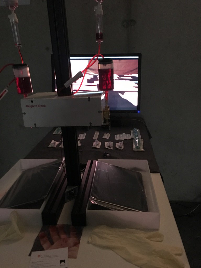 f3anor's tweet photo. "Reign In Blood", my installation created at @SchmiedeHallein'16  was presented at the art track at @MUMconf'17 https://t.co/G5UGcHMrGk
