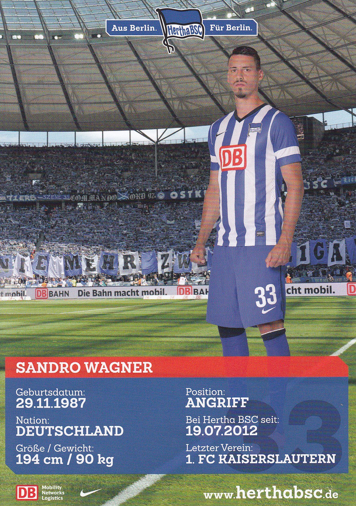 Hertha Bsc Museum 1892 On Twitter Herzlichen Gluckwunsch An Sandro Wagner Spieler Bei Herthabsc 19 07 2012 08 08 2015 Zum 30 Geburtstag 29 11 1987 In Munchen Hahohe Herthabsc Hertha125 Https T Co Cgtyx8qjv9