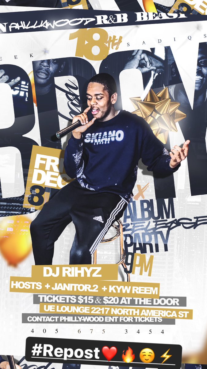 ReekSadiq's tweet photo. It’s going down man the team goin all the way up, on this one as I️ release my first album in my career 🔥💕💨⚡️ #TeamReekSadiq #TRS #Retweet $15 a ticket $20 at the door !! https://t.co/BGEKyTjq2e