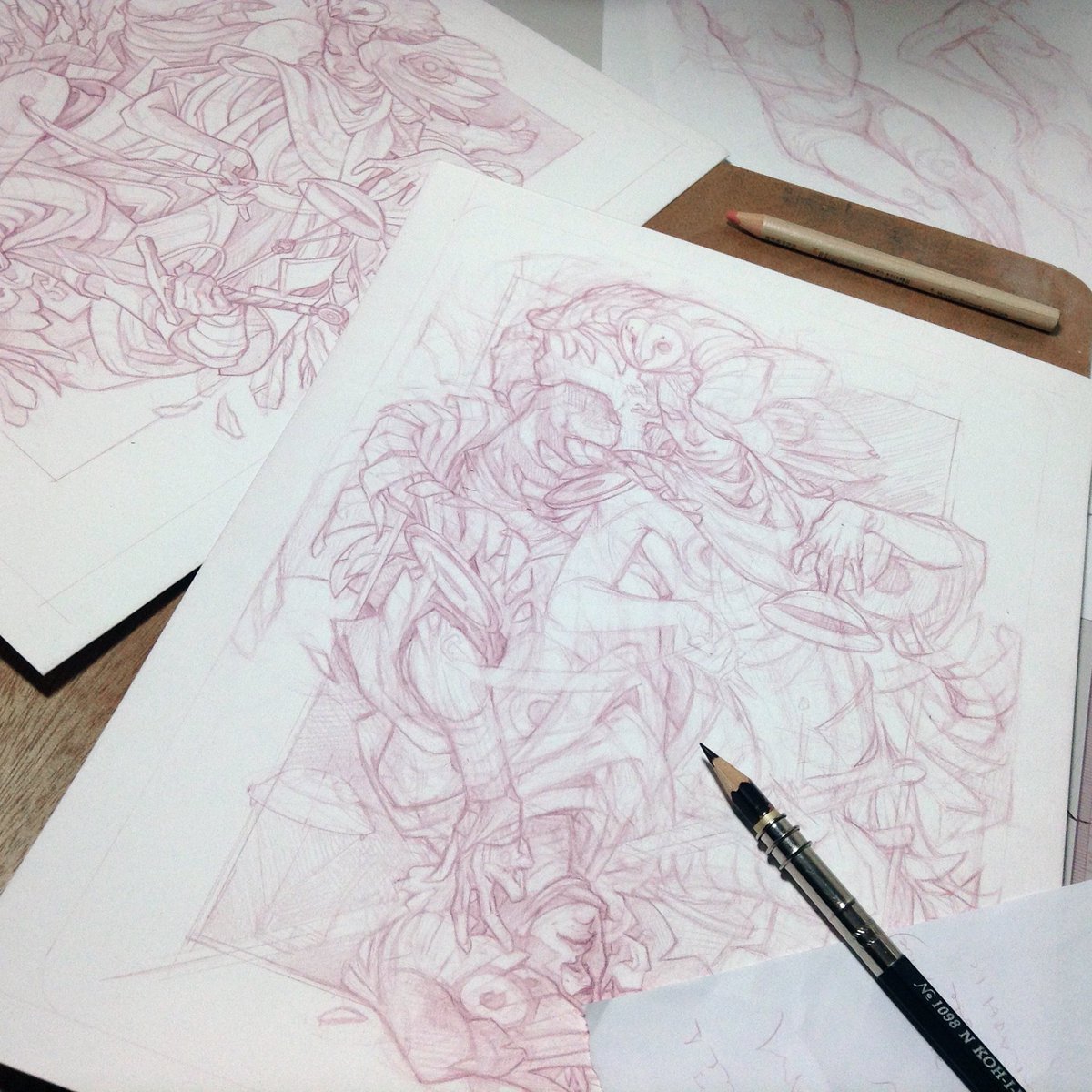 wyliebeckert's tweet photo. If it isn't good enough the first time... draw it again (only better). This is the second most important self-taught art lesson I've learned, and one of the main reasons my art isn't the complete dumpster fire it was when I flung myself into freelancing six (!) years ago. https://t.co/bgpt9hccBo