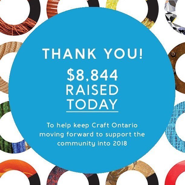 indigodragonfly's tweet photo. Wow!
Dear community - Thank you for your generous support today!
Please continue to share with your networks, and help keep Craft Ontario moving into 2018
Find out more: https://t.co/z4ZMXlUvhp
Donate: https://t.co/qMwRka7fzc
.
.
.
.
.
.
#GivingTu… https://t.co/HV2a76nqgJ https://t.co/4wyagqF5Dz