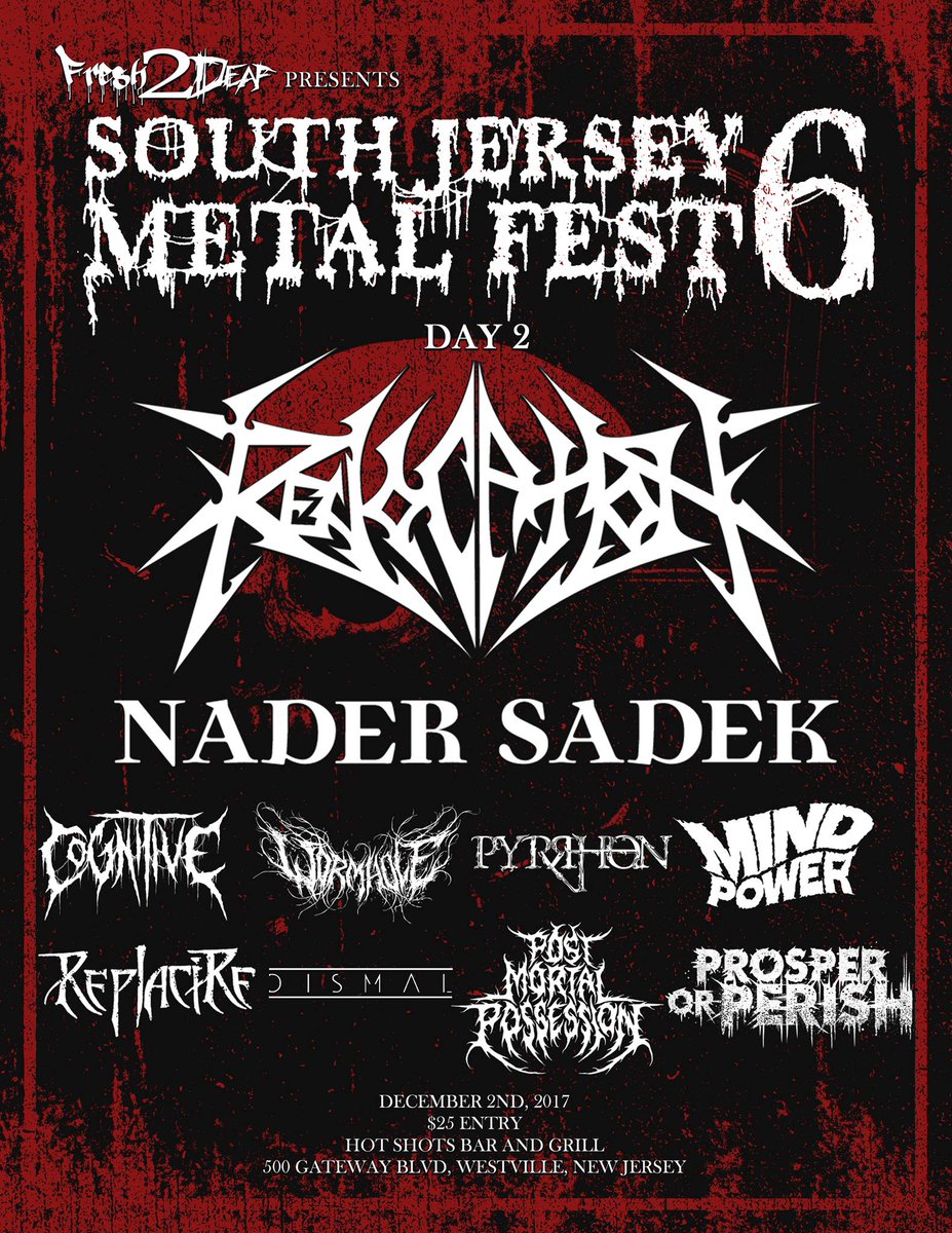 prosperorperish's tweet photo. @InternalBLDNG @mortaldecay #OuterHeaven #Embludgeonment #ReplicantNJ #Exovoid + @Revocation #NaderSadek @cognitive_NJ #WormholeBand #Pyrrhon @mnd_pwr @Replacire #DismalBandPA @PMPossession @prosperorperish #deathmetal #extrememetal #techdeath #deathslam #metalshow #sjmf https://t.co/dsabTM6FRw