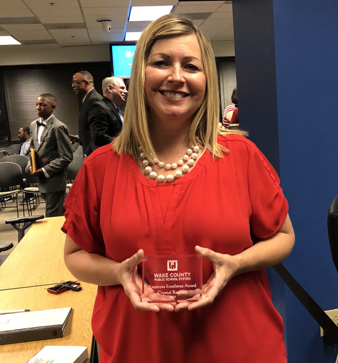 Our amazing director Crystal Reardon received the well-deserved <a href="/WCPSS/">Wake County Public School System</a> Employee Excellence Award.