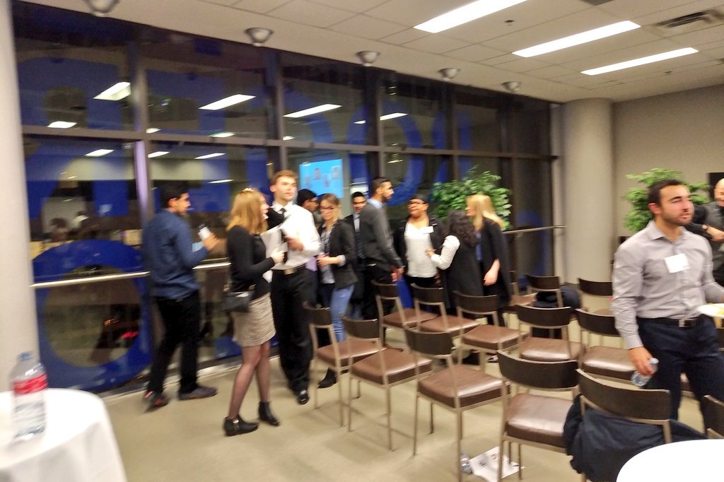 msedaros's tweet photo. On to the #Networking portion of the night after a fantastic #Panel discussion. #CSRPanel @TRSMcareers @CSRSARYERSON #ThisIsTRSM https://t.co/1aBfdTDeuh