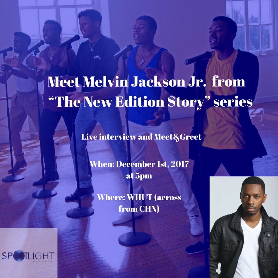 cribbs_arthur's tweet photo. Join @slntv_ as Siobhan Stewart interviews the DMV’s very own @MelvinJacksonJr this Friday, Dec. 1st. Follow us for more updates. #SpotlightOnMelvinJacksonJr.
#SpotlightNetwork #NewEditionMovie https://t.co/I51MkOusxe