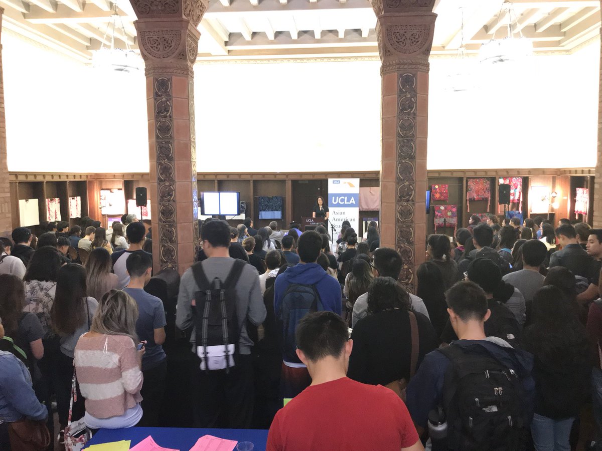 uclaaasc's tweet photo. Full audience for our 2017 Lau Lecture “From Chinese Exclusion to the Muslim Ban: A History of Xenophobia in America” with @prof_erikalee! #laulecture #uclaaasc https://t.co/e547DMIxPH