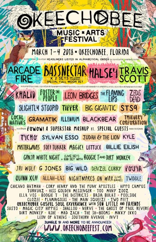 .@ArcadeFire, @Bassnectar (2 Sets), @Halsey, &amp; @TrvisXX Top @OkeechobeeFest's 2018 Lineup bit.ly/2neUeiP #OMF18