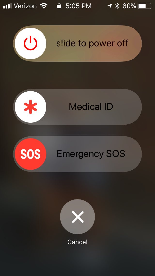 2SunflowerGirls's tweet photo. PSA: If you're ever in an unsafe situation and need to discreetly call the police, hit your iPhone's lock button (on the top or side) quickly 5 times and you’ll get this screen. https://t.co/zBRPQa8zzG