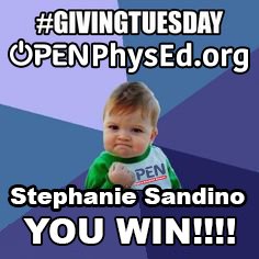 OPENPhysEd's tweet photo. We have a winner! BUT - keep it going. We're giving 3 X $100 @USGames Gift  Certificates chosen from our pool of retweets through midnight!  CONGRATULATIONS TO @smsandino !!! Our PD winner. @raddusgames will be in  touch to help you schedule it! https://t.co/yOEDNExqCa