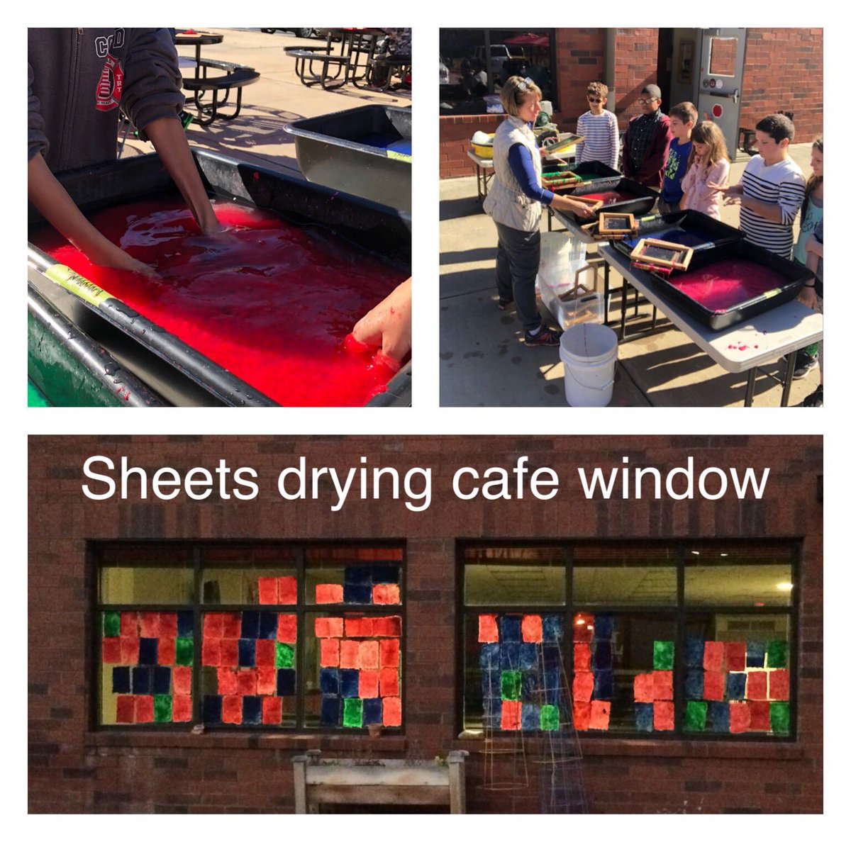 Stillartngarden's tweet photo. More pics from #PedalPoweredPaper -hang sheets in cafe windows, dry in morning- ArtTs look for studio info session via @LauraLaQuaglia weds e-mail - Come visit! TY Amber Kidd for pics & helping out! ❤️ https://t.co/IgMREqkown