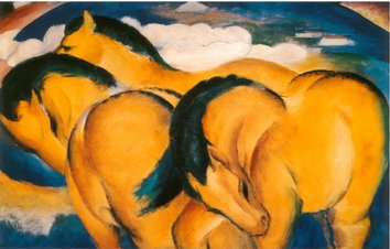 OllerVarela's tweet photo. #LlibertatPresosPolitics Serie #amarillo Día 3 #LlibertatJordis "Pequeños caballos amarillos" de Franz Marc. https://t.co/LisKjSBRgR