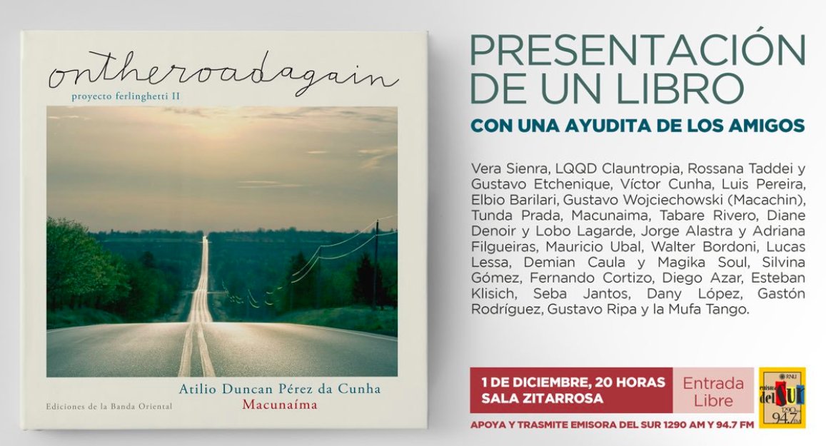 ONTHEROADAGAIN libro Macu Macunaíma Viernes º diciembre hs ...