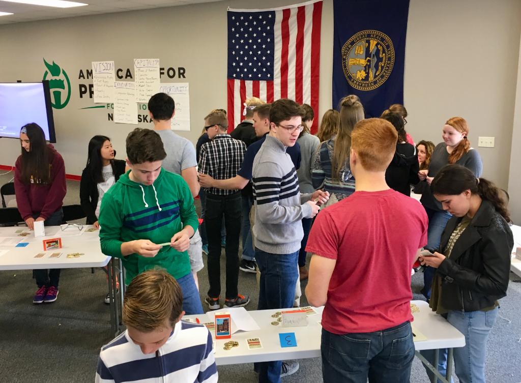 AFPFNE's tweet image. The #FoundationsOfFreedom group playing Regulation Nation learning about how Govt regulations affect our lives @GLATraining #CoachEmUp