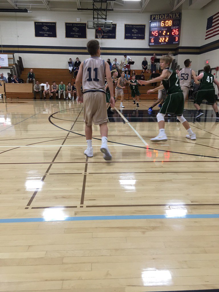 RevShevWLC's tweet photo. First HS game for #11. He had a hoop and played a smart/solid floor game. #proud #heisbetterthanme https://t.co/VqDJtqliBw