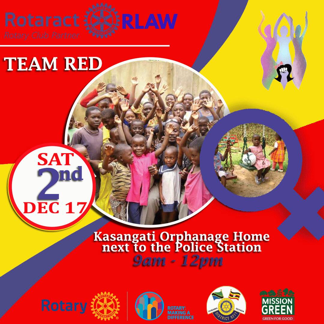 rotaractladies's tweet photo. Team Red will carry out it's Project this Saturday at Kasangati orphanage home. Come share the Love with the Children. #RLAW17 https://t.co/h8lANRUmvP