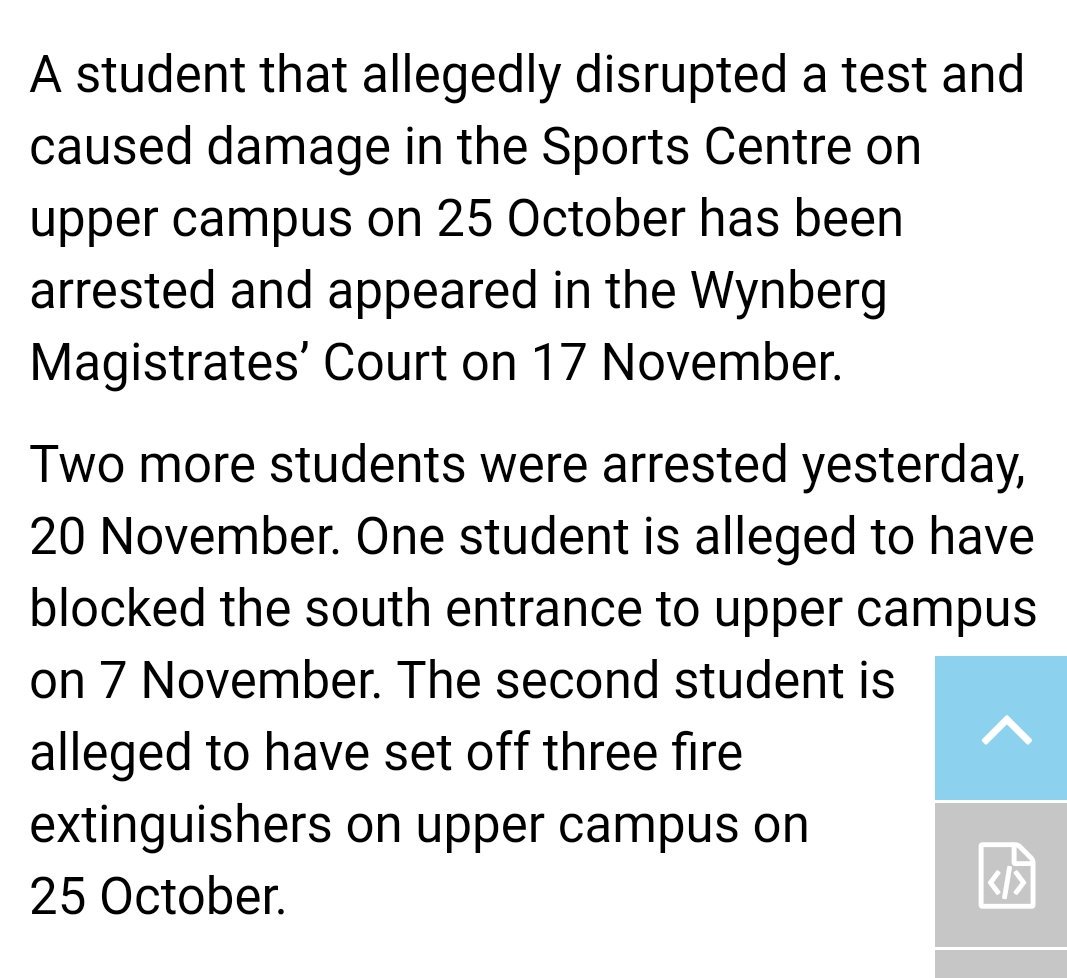 UCTReport's tweet image. More on arrests.