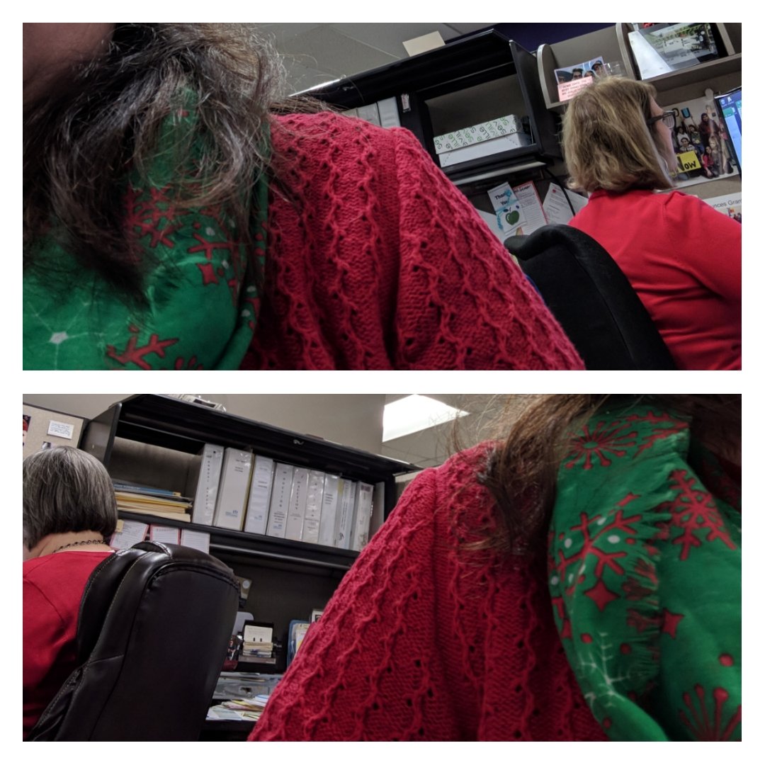 klbrokaw's tweet photo. When you show up to work dressed like your coworkers. #redsweaterday @hsf4kids https://t.co/NTBMXStqrr
