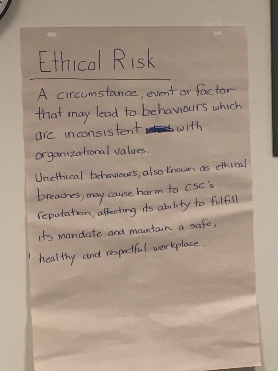 heather_heapy's tweet photo. Great discussion today on Ethical Risk - thanks to our awesome facilitators - Nathalie, Jacque and Albert @mjboileau @CSC_SCC_en #ethicalclimate #prairieregion https://t.co/uSyjo2JFJP