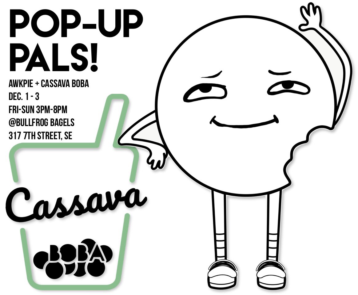 For those of you who miss seeing the beloved @awkpiedc and <a href="/cassavaboba/">cassavaboba</a> together at #CapRiv market—you're in luck! Come find them at their <a href="/BullfrogBagels/">Bullfrog Bagels</a> pop-up this weekend! We can't wait to enjoy their tasty delectables side by side again! 🙏 @FRESHFARMMktsDC <a href="/CapitolRvrFront/">Capitol Riverfront</a>