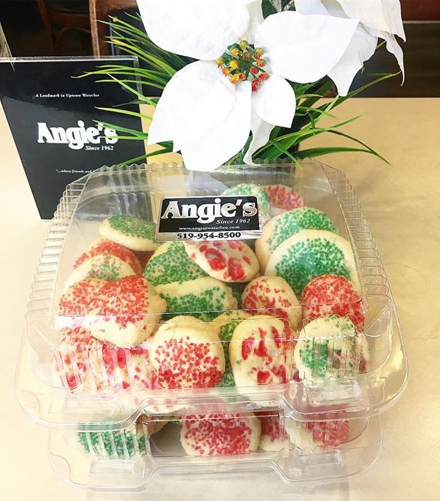 AngiesWaterloo1's tweet photo. It’s that time of year!!! Our famous shortbread cookies are available @angiessince1962 #WeDeliver #pickup #orderyourstoday #proceedsdonatedtocharity #stmaryshospital #supportlocal #uptownwaterloo #uptownopen #xmascookies #homemade #bakerylife #bakerywaterloo #angieswaterloo… https://t.co/29kOyiDKkN
