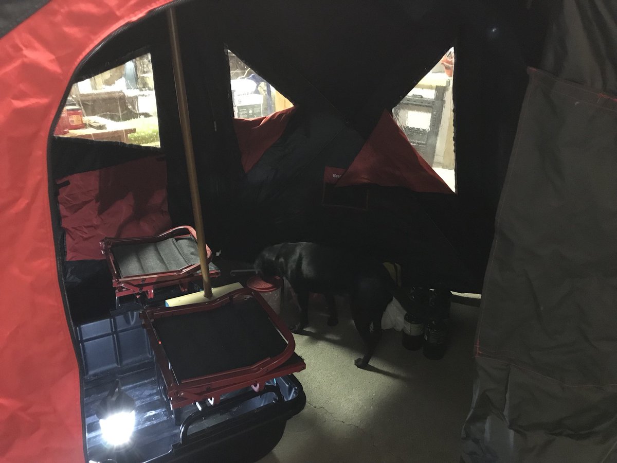 CKFishin's tweet photo. Just doing some preseason prep and seeing if I’m going to make any modifications for this winter in my @Eskimo_IceGear Evo2. #TeamOGTH #letsgetsome #geteskimo https://t.co/9XIseQTyDY