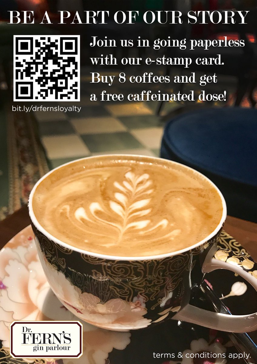 WendyChan15's tweet photo. Very excited to be working with Dr. Fern's Gin Parlour in their #paperless initiative through #digital #loyaltycards powered by @loopyloyalty. If you love #gin, you'll also love their #coffee. Get your loyalty card here: https://t.co/2ArsuRk6JC https://t.co/zS545zR7uZ