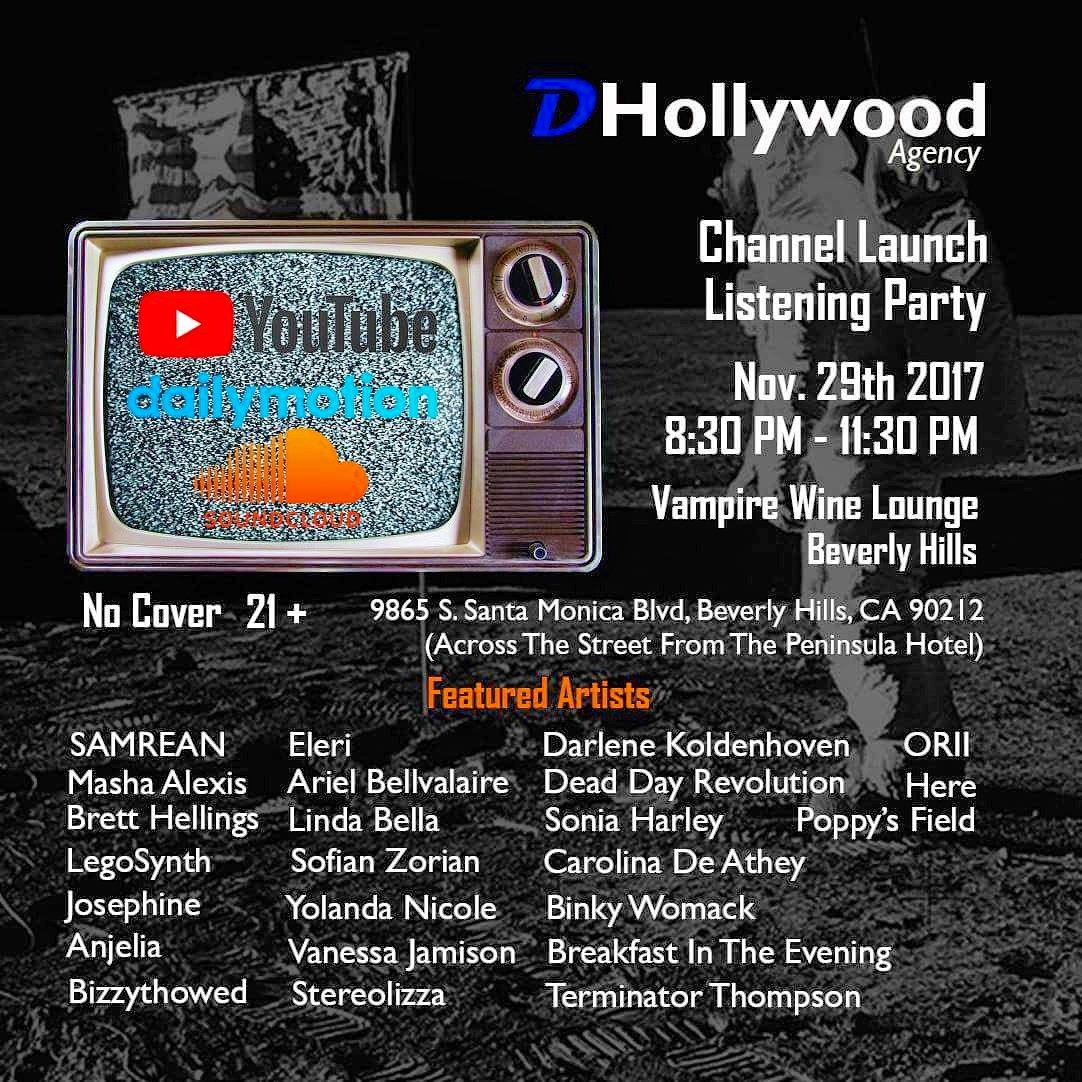 Tomorrow, we are doing a channel launch and listening party <a href="/vampwinelounge/">Vampire Lounge</a> in #BeverlyHills. #indie #music